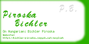 piroska bichler business card